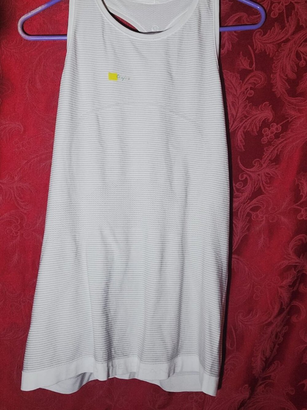 Lululemon White Mesh Knit Tank Top Racerback Sleeveless Shirt Size S M